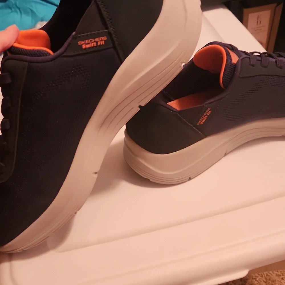 Skechers Men's Navy Athletic Shoes Slip On Size 10 - Picture 10 of 15